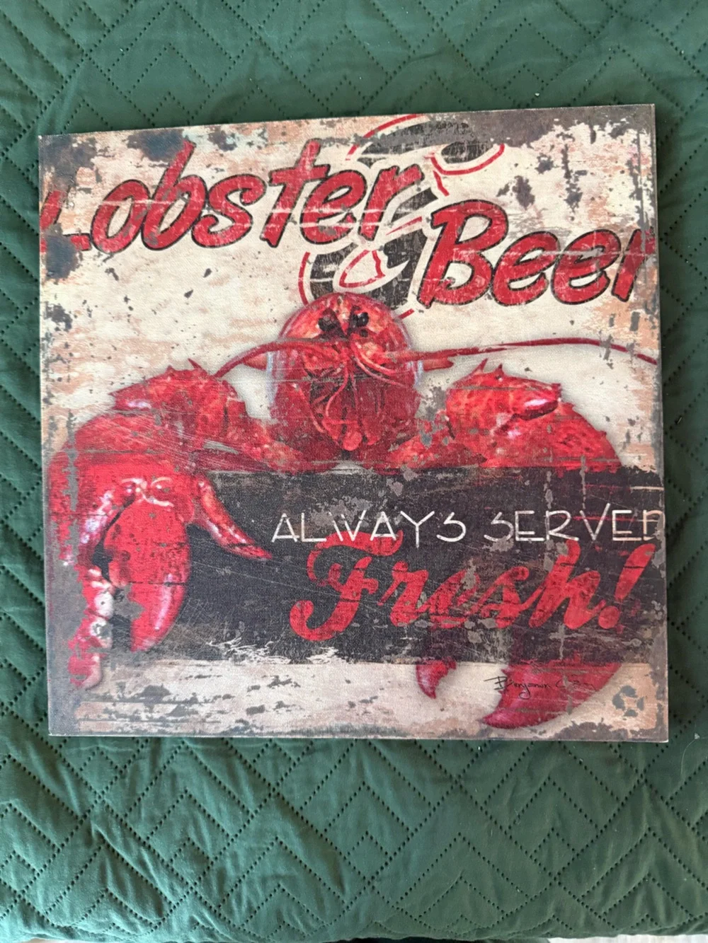 Red Lobster Wall Art - 'Always Served Fresh'